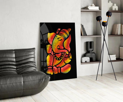 Ganesha Glass Wall Art - LUXARTDECO