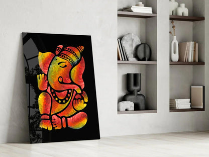 Ganesha Glass Wall Art - LUXARTDECO