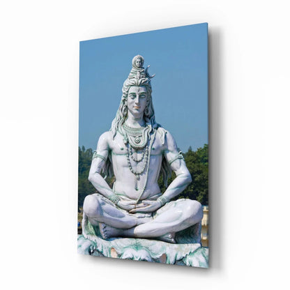 Shiva in Meditation Glass Wall Art - LUXARTDECO