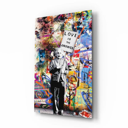 Banksy, Love is the Answer Glass Wall Art - LUXARTDECO