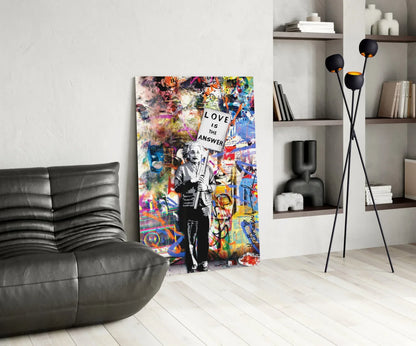 Banksy, Love is the Answer Glass Wall Art - LUXARTDECO