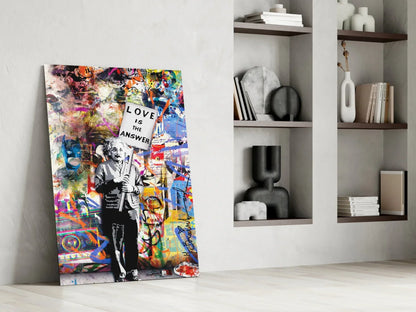 Banksy, Love is the Answer Glass Wall Art - LUXARTDECO