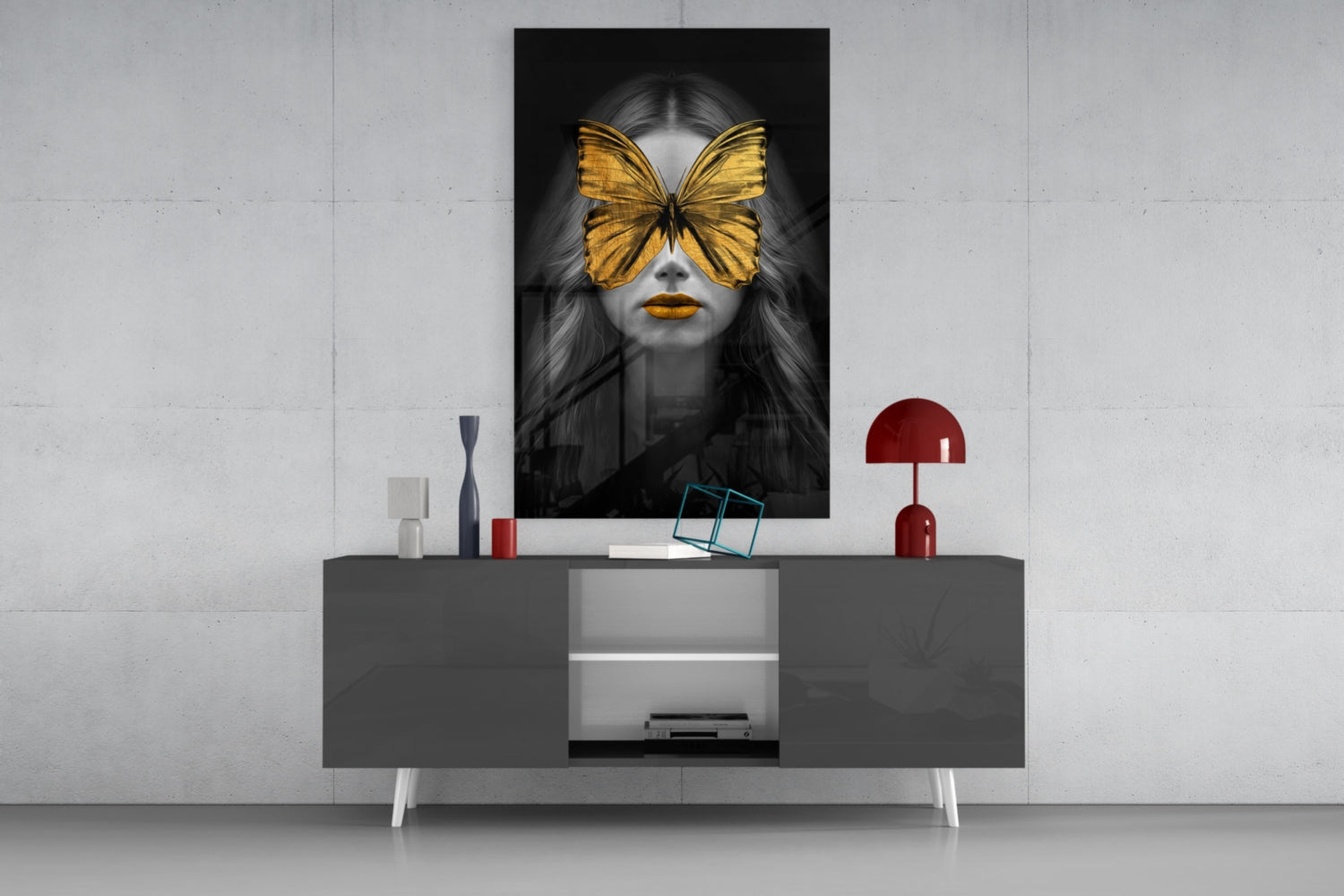 Butterfly Eyes Glass Wall Art