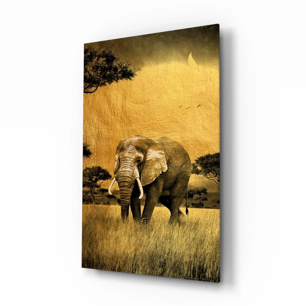 Elephant Glass Wall Art - LUXARTDECO