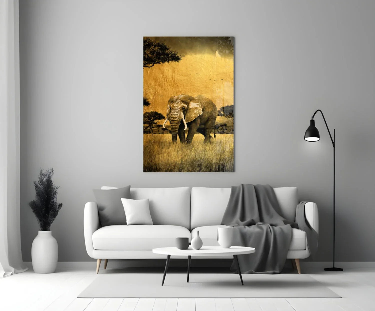 Elephant Glass Wall Art - LUXARTDECO