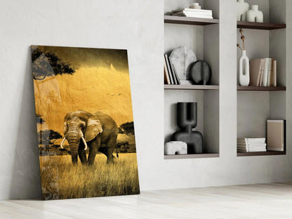 Elephant Glass Wall Art - LUXARTDECO
