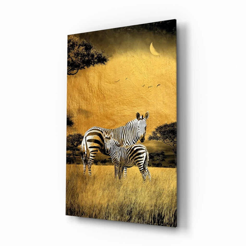 Zebras Glass Wall Art - LUXARTDECO