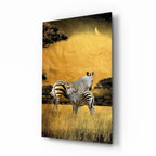 Zebras Glass Wall Art - LUXARTDECO
