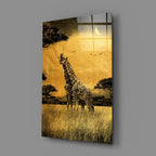 Giraffes Glass Wall Art - LUXARTDECO