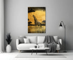 Giraffes Glass Wall Art - LUXARTDECO