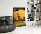 Giraffes Glass Wall Art - LUXARTDECO