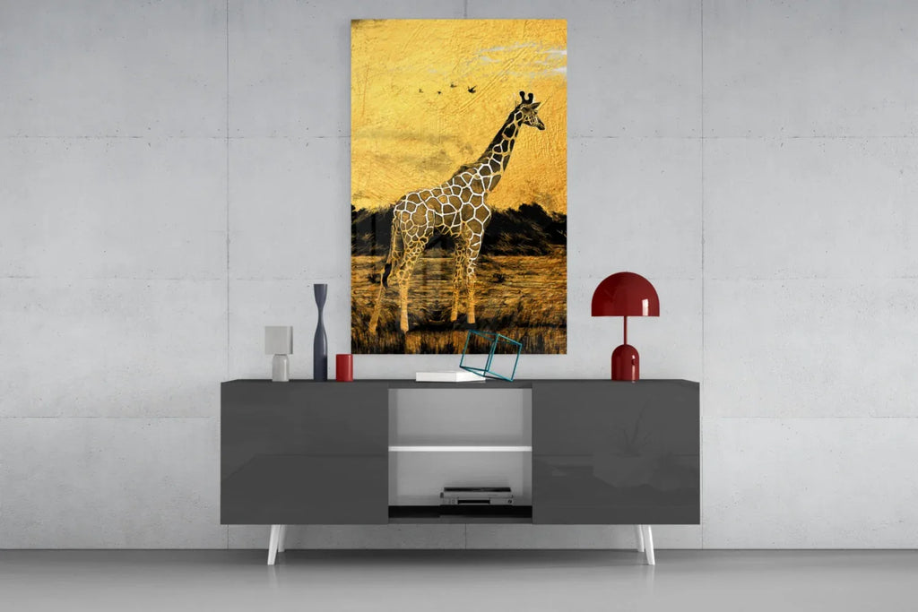 Giraffe Glass Wall Art - LUXARTDECO