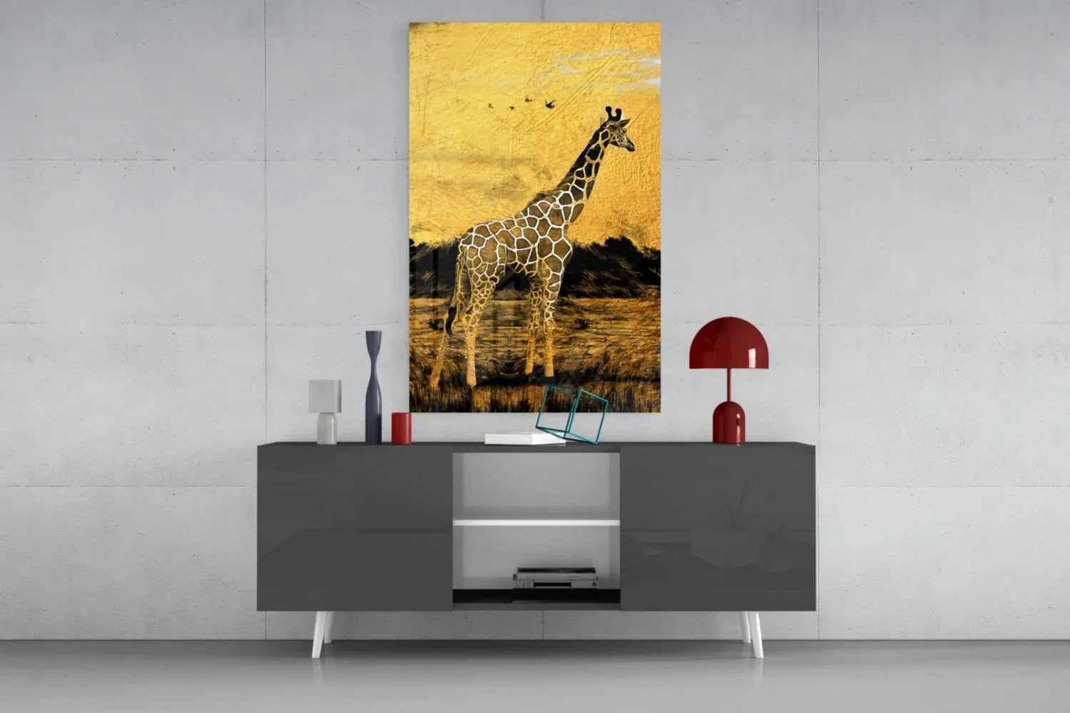 Giraffe Glass Wall Art - LUXARTDECO