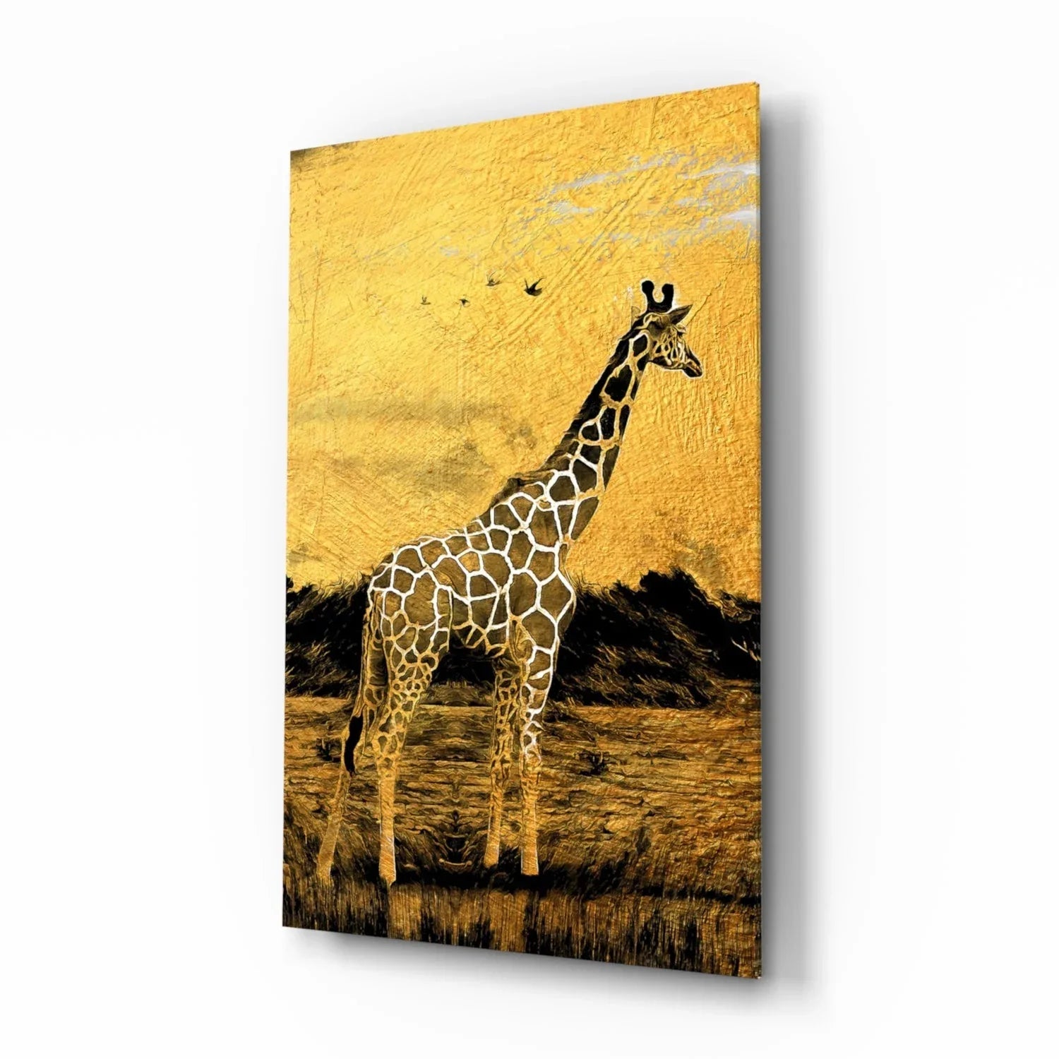 Giraffe Glass Wall Art - LUXARTDECO