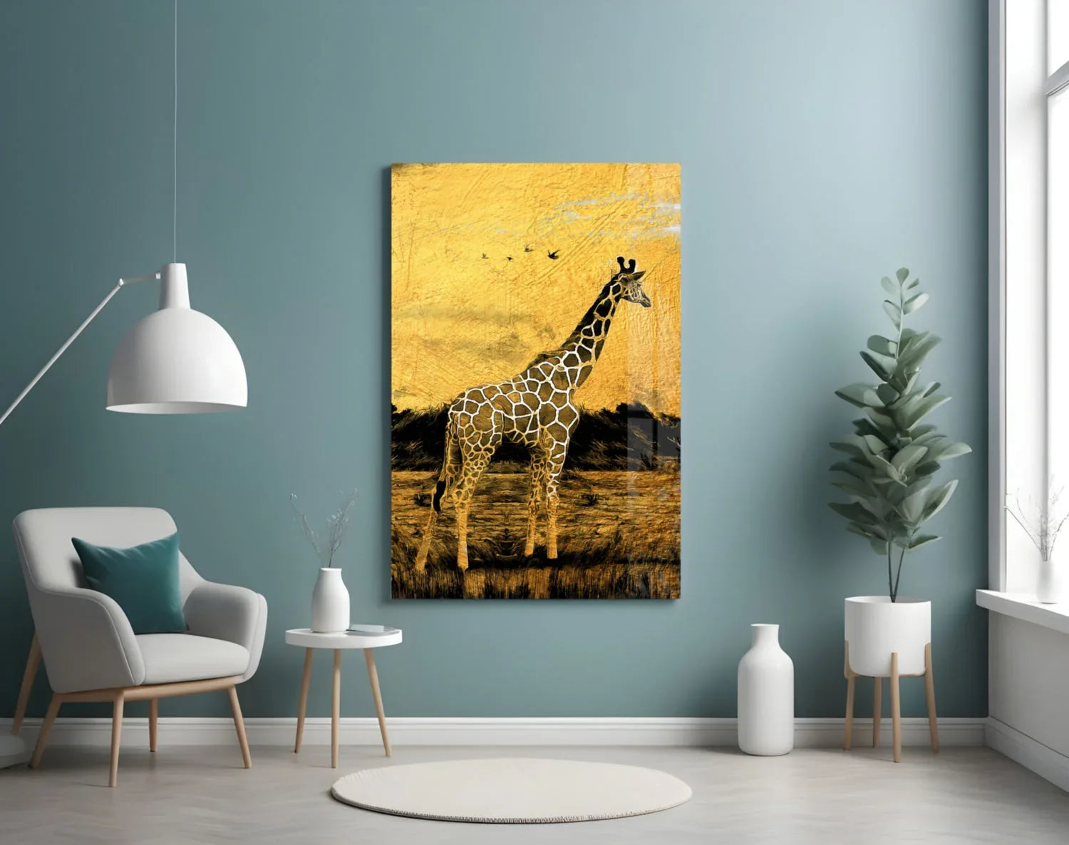 Giraffe Glass Wall Art - LUXARTDECO