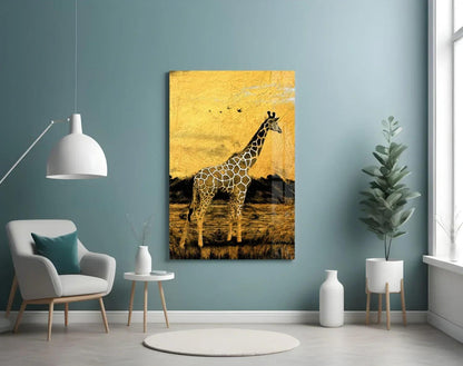 Giraffe Glass Wall Art - LUXARTDECO