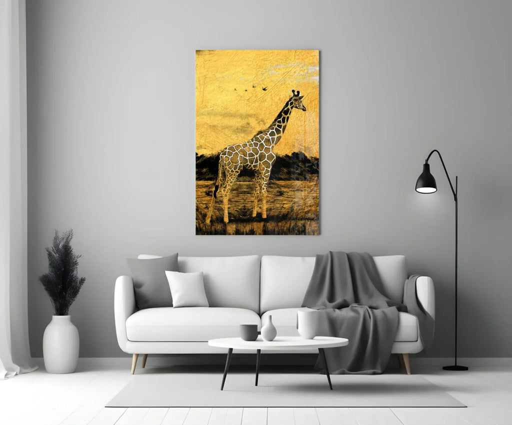 Giraffe Glass Wall Art - LUXARTDECO