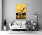 Giraffe Glass Wall Art - LUXARTDECO