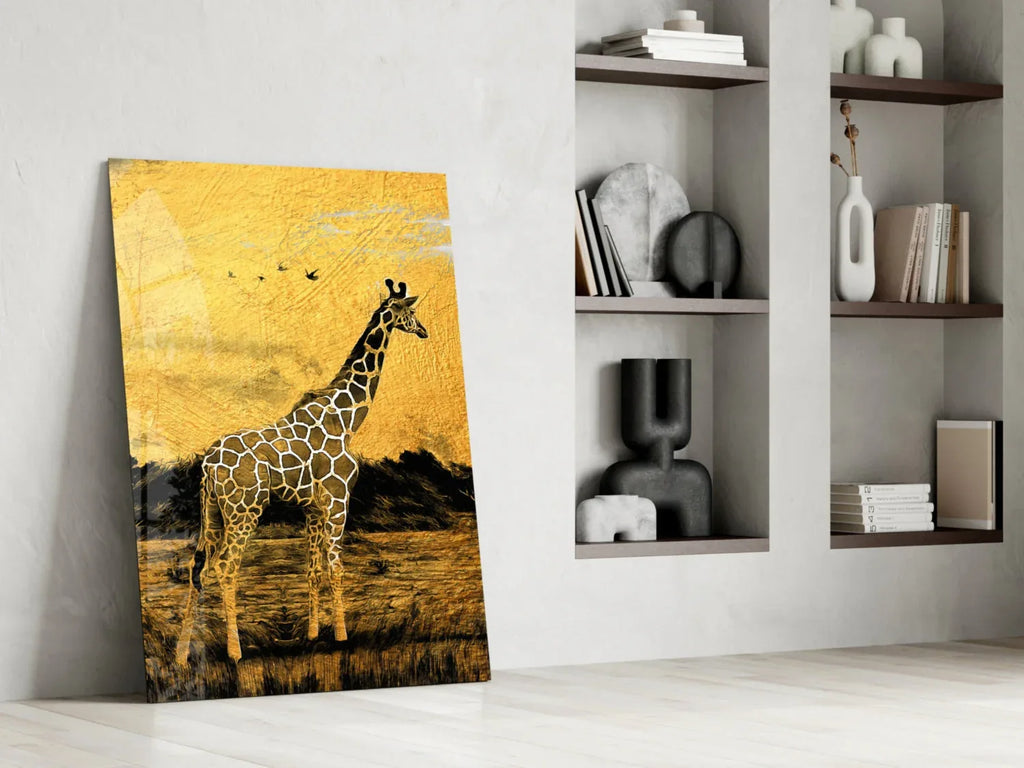 Giraffe Glass Wall Art - LUXARTDECO
