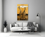 Giraffes Glass Wall Art - LUXARTDECO