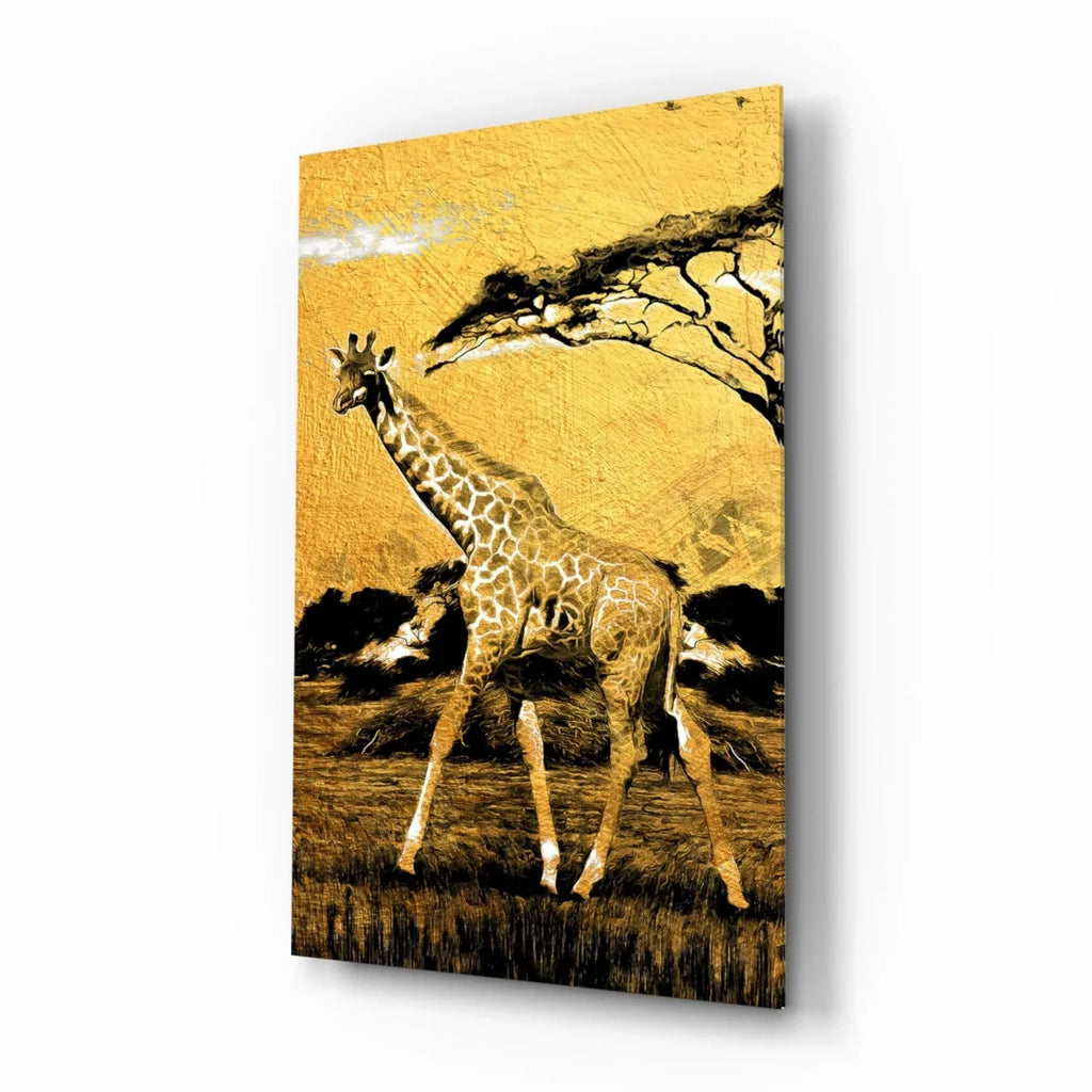 Giraffe Glass Wall Art - LUXARTDECO