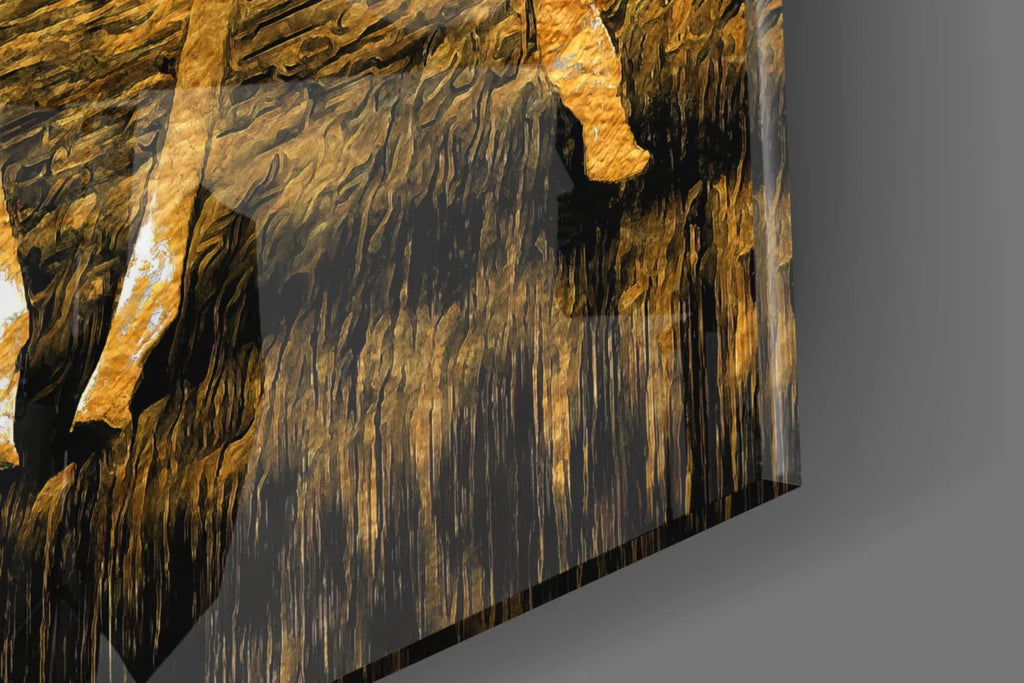 Giraffe Glass Wall Art - LUXARTDECO