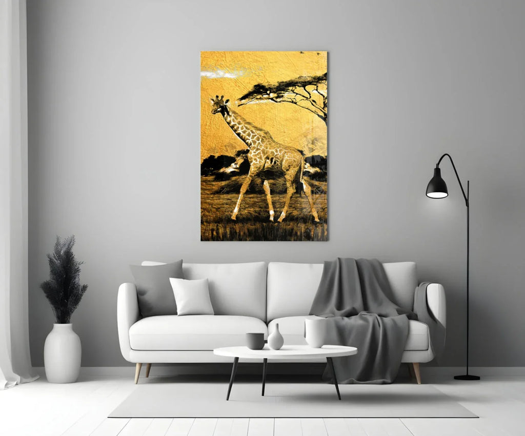 Giraffe Glass Wall Art - LUXARTDECO