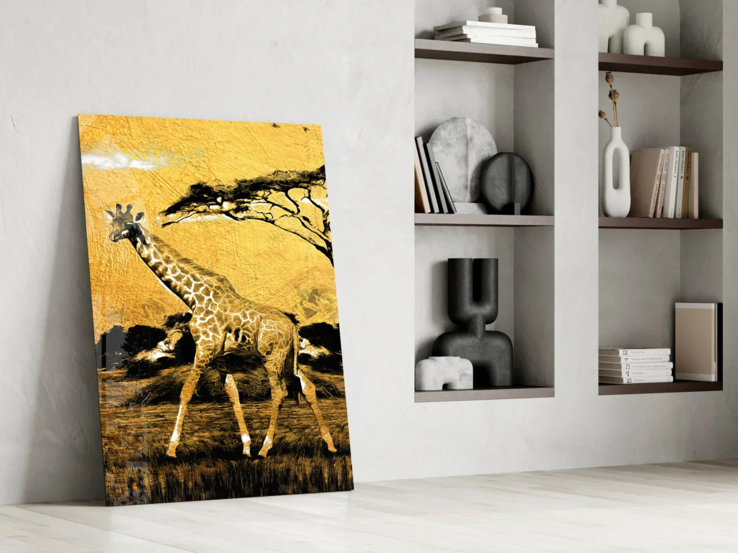 Giraffe Glass Wall Art - LUXARTDECO