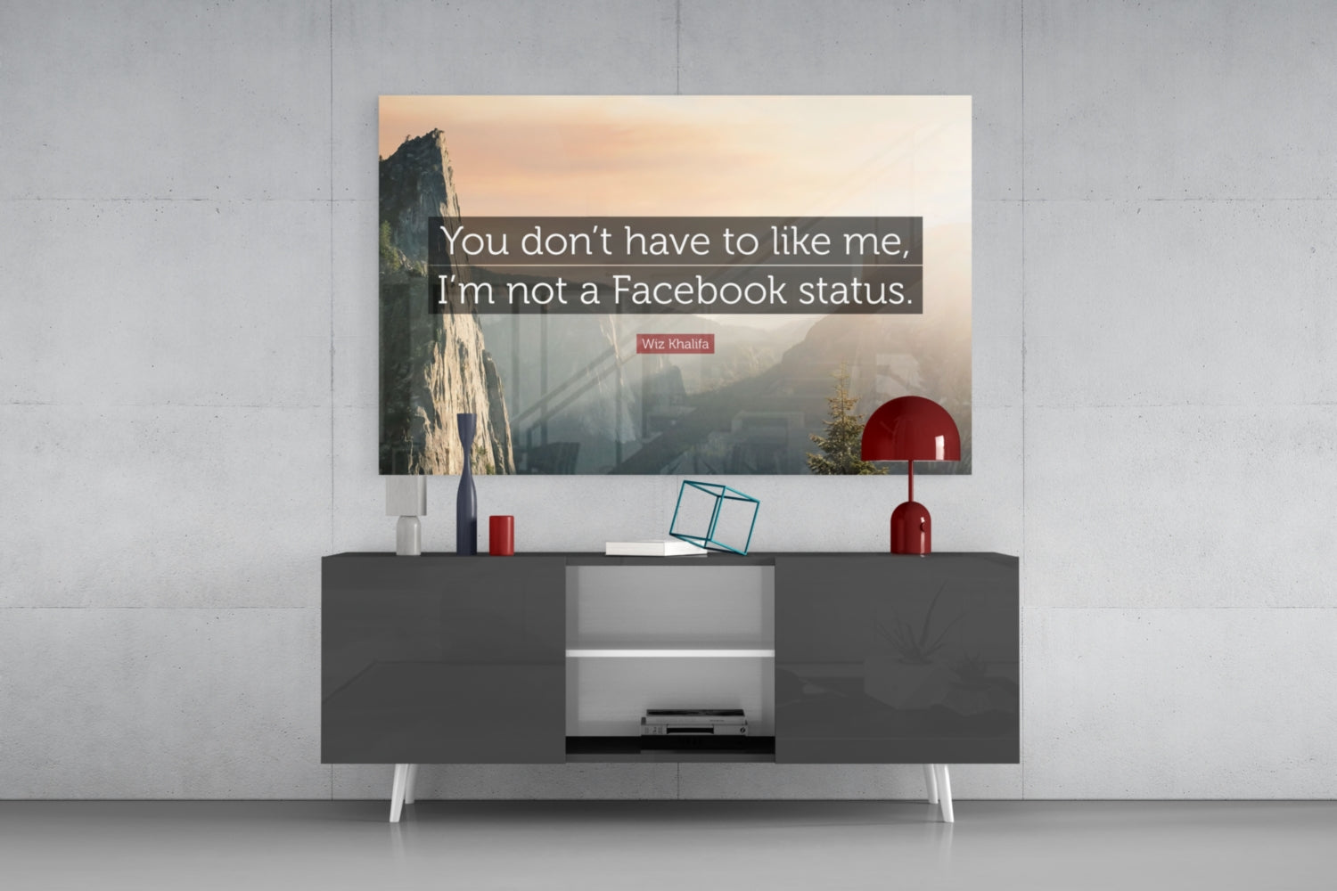 Not a Facebook Statüs Glass Wall Art