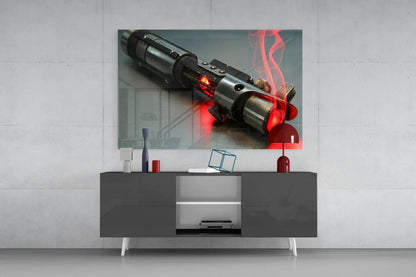 Light Saber Glass Wall Art - LUXARTDECO