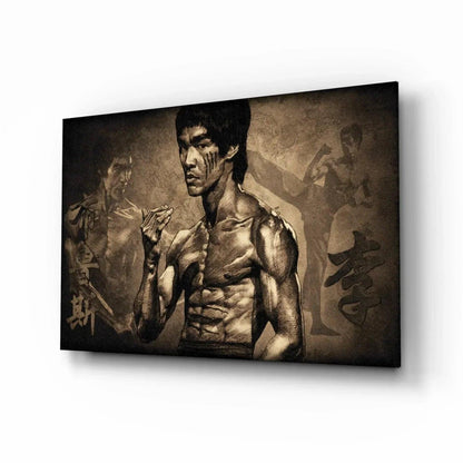 Bruce Lee Glass Wall Art - LUXARTDECO