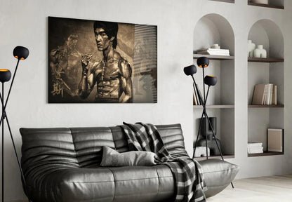 Bruce Lee Glass Wall Art - LUXARTDECO