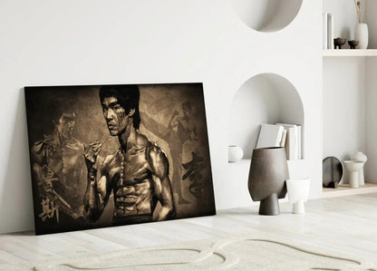 Bruce Lee Glass Wall Art - LUXARTDECO