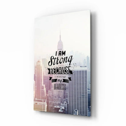 I am Strong Glass Wall Art - LUXARTDECO