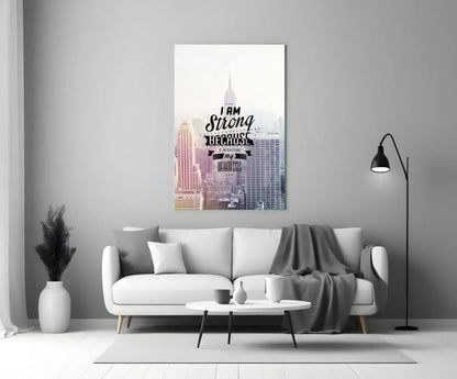 I am Strong Glass Wall Art - LUXARTDECO