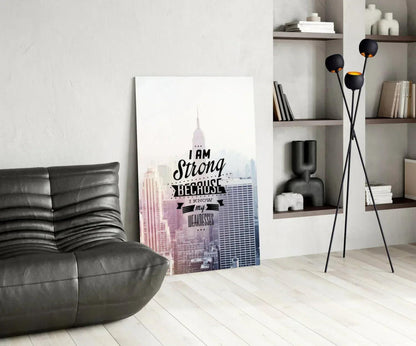 I am Strong Glass Wall Art - LUXARTDECO