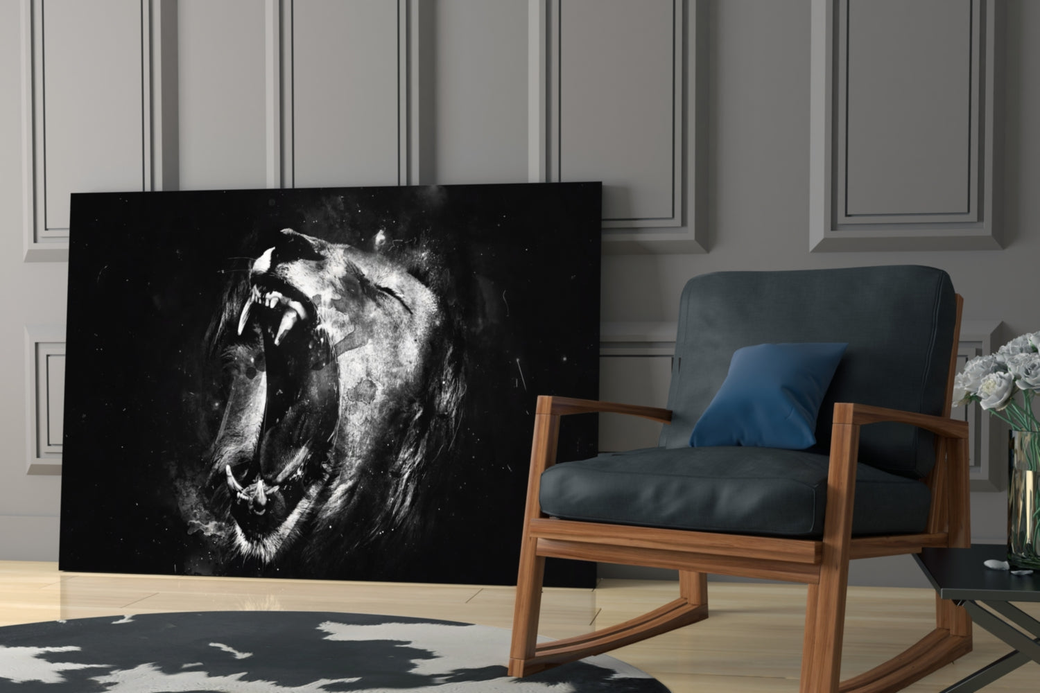 Lion Glass Wall Art