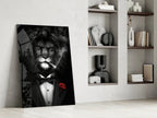 Lion as a Gentleman Glass Wall Art - LUXARTDECO
