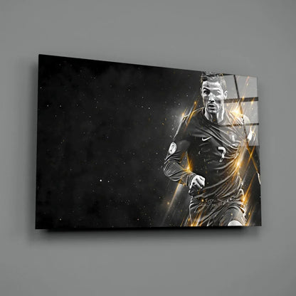 Christiano Ronaldo Glass Wall Art - LUXARTDECO