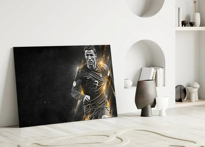 Christiano Ronaldo Glass Wall Art - LUXARTDECO