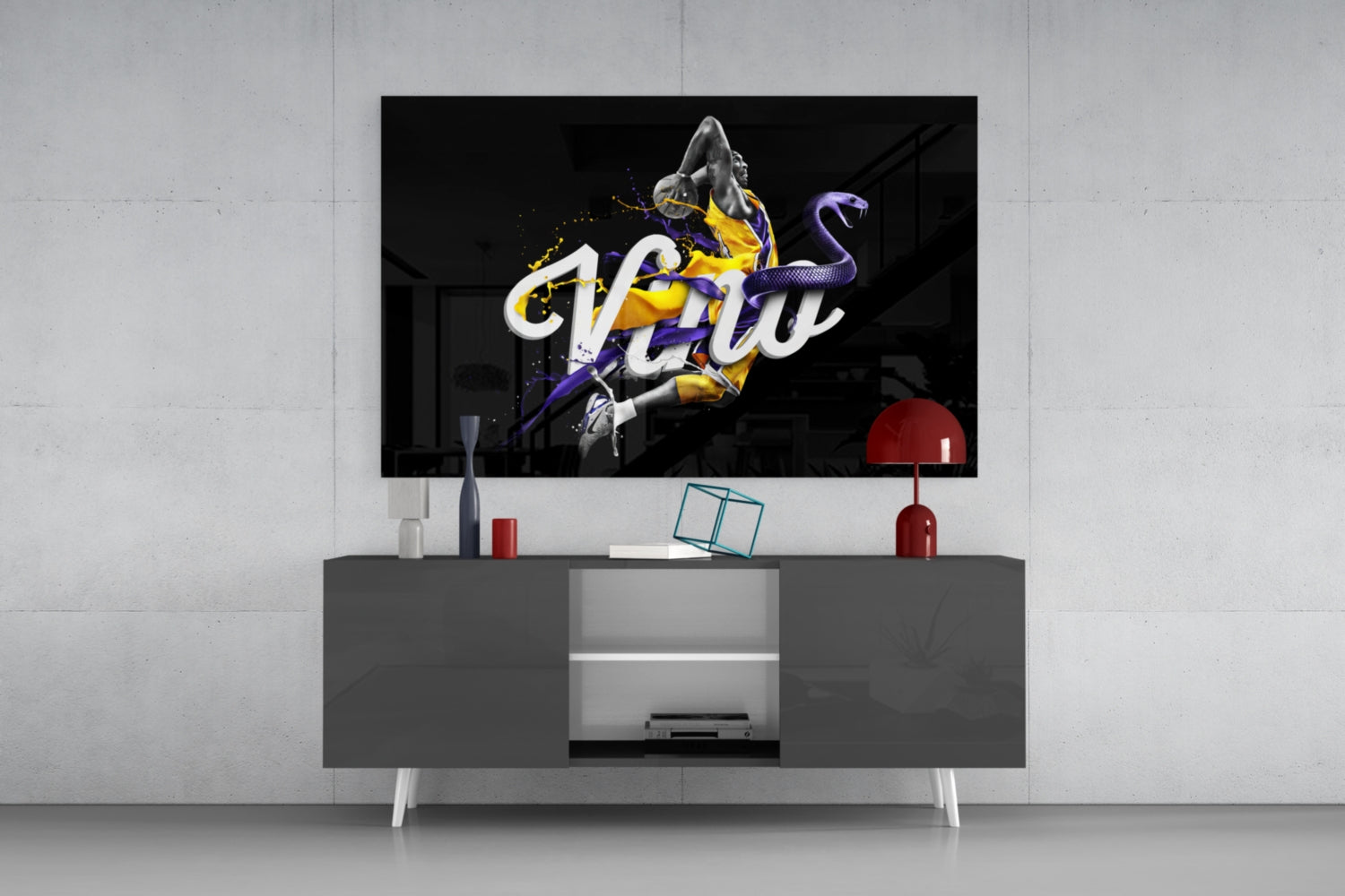 Los Angeles Lakers Glass Wall Art