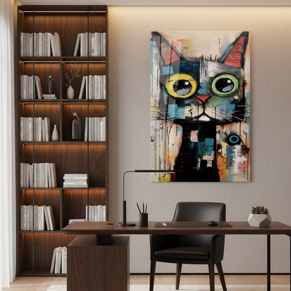 Gatto İspirato a Klimt Quadro in Vetro Temperato