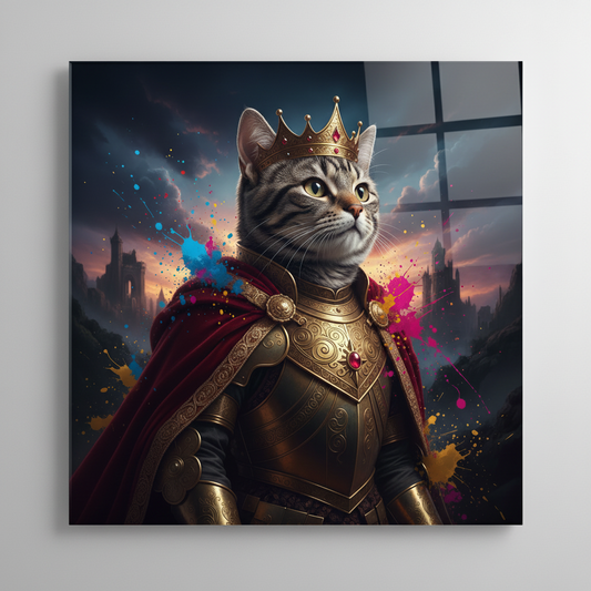 Il Re dei Gatti Quadro in Vetro Temperato