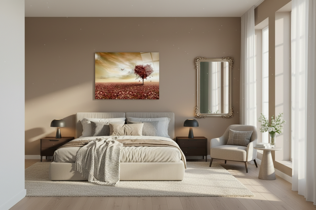 Tableau mural en verre Arbre en forme de cœur