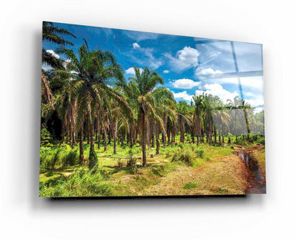 Palm Trees Glass Wall Art - LUXARTDECO
