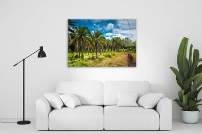 Palm Trees Glass Wall Art - LUXARTDECO