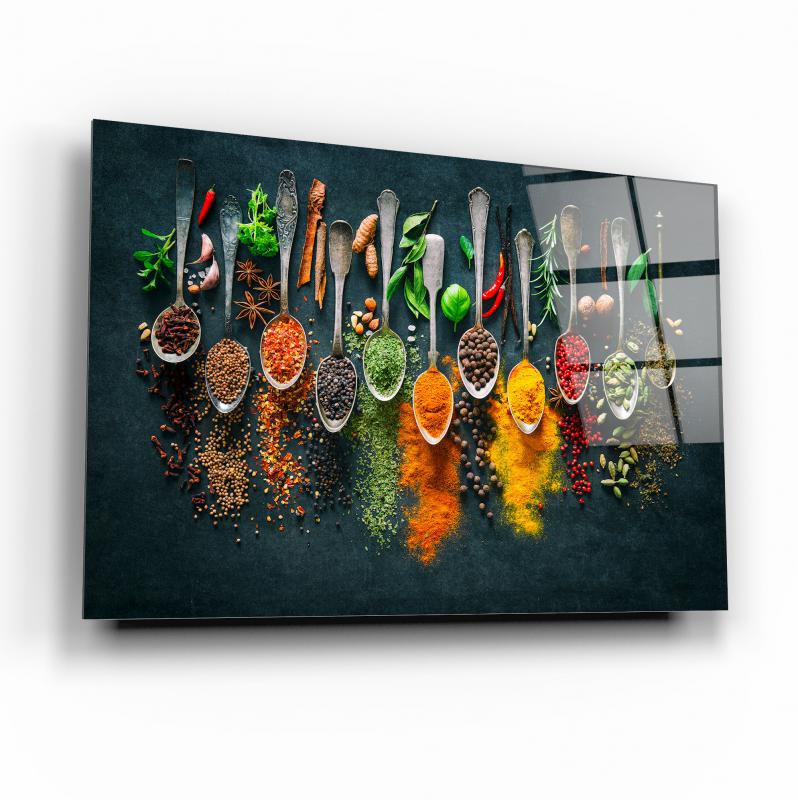 Mélange d'épices Tableau en Verre Trempé