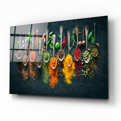 Mélange d'épices Tableau en Verre Trempé