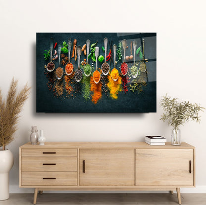 Mélange d'épices Tableau en Verre Trempé