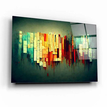 Green & Red Abstract Glass Wall Art - LUXARTDECO